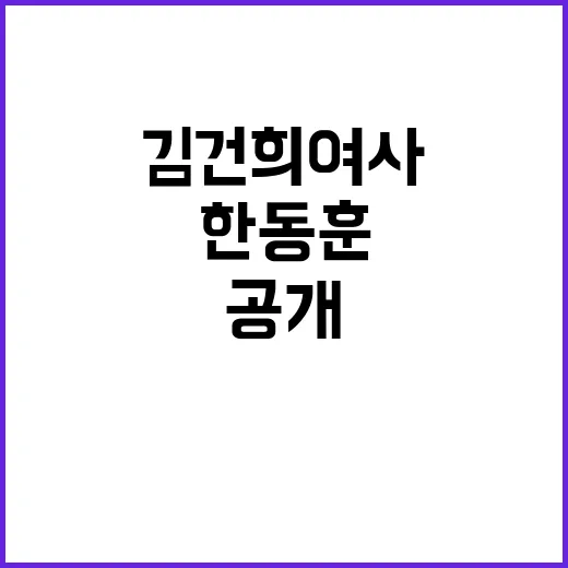 김건희 여사 공개활동 자제 필요하다는 한동훈!