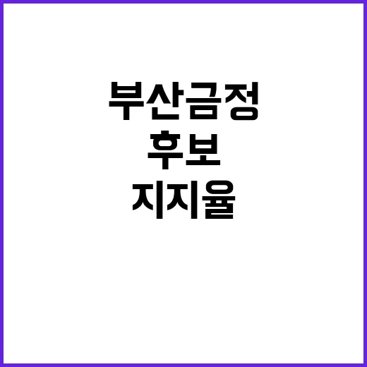 지지율 부산 금정 후보의 불안한 미래 예고!