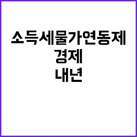 경제 전망 내년 소득세 물가연동제 검토 필요!