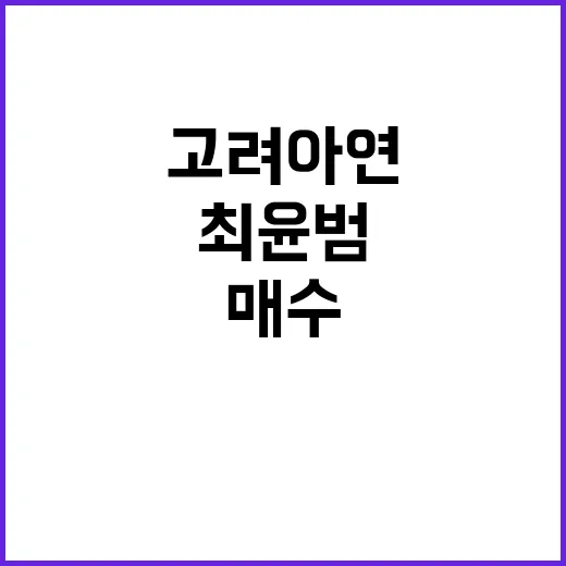 최윤범 고려아연 매…