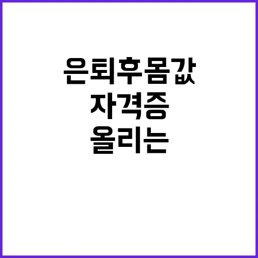 자격증 은퇴 후 몸…