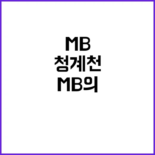 청계천 MB의 사랑…