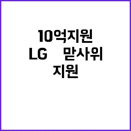 10억 지원한 LG…