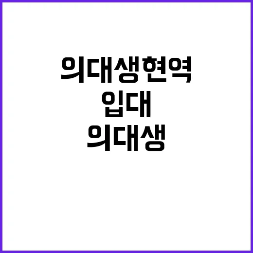 의대생 현역 입대 …