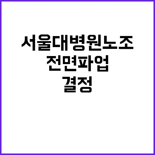 전면파업 서울대병원…