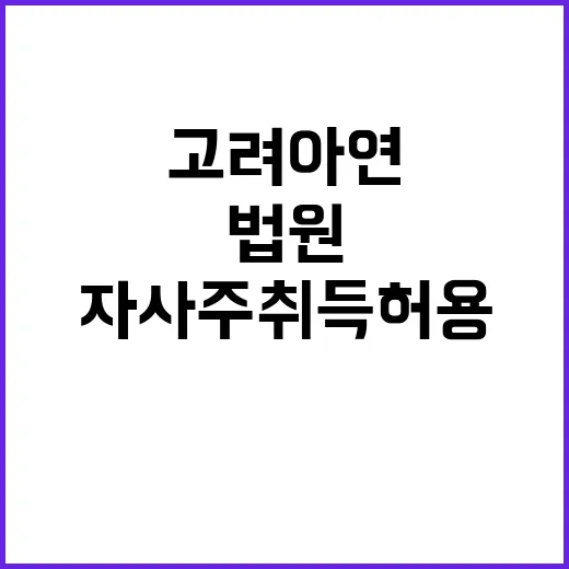 고려아연 자사주 취…