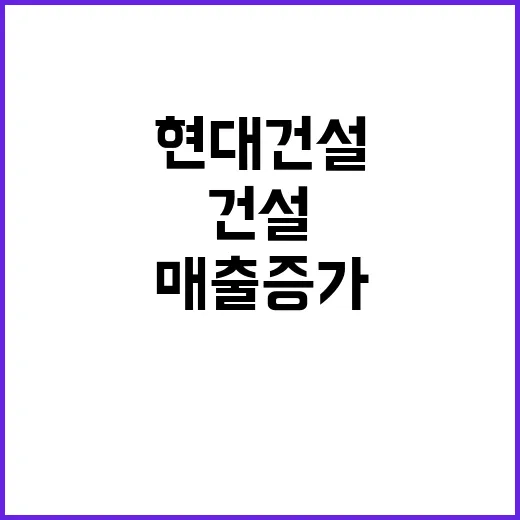 현대건설 매출 증가…