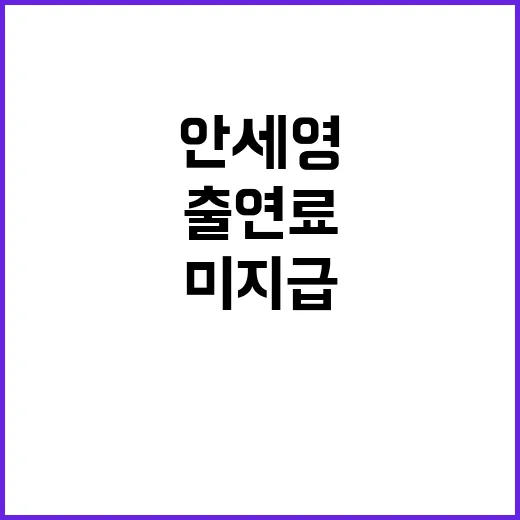 출연료 미지급 안세…