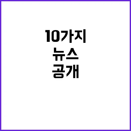 뉴스 7 오늘의 가장 중요한 소식 10가지 공개!