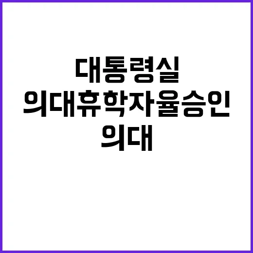 대통령실 의대 휴학…