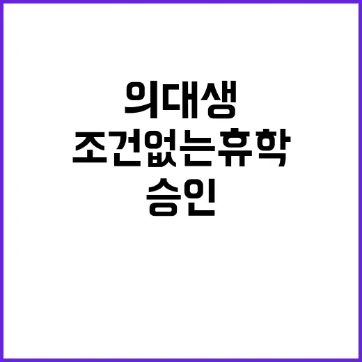 의대생 조건없는 휴…