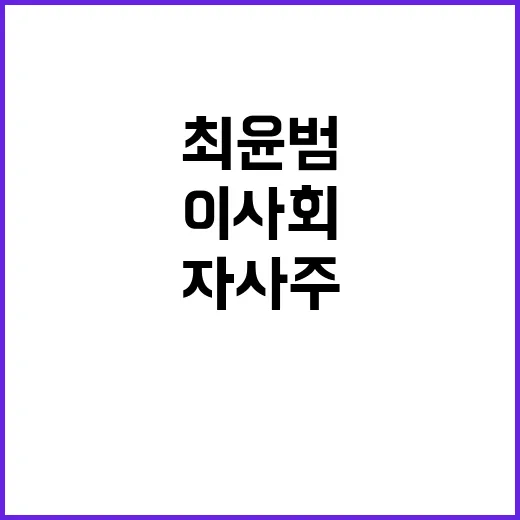 자사주 마법 최윤범…