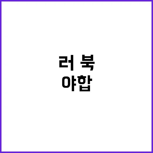 러·북 야합 尹의 실효적 대응 전략 공개!