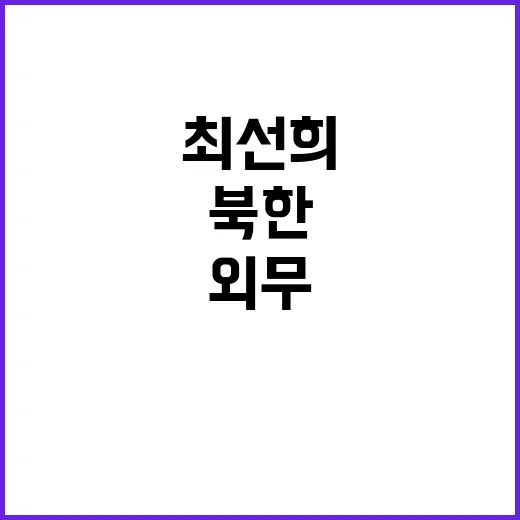 북한 최선희 외무와…