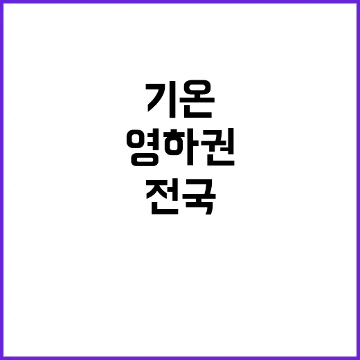 영하권 전국 기온 …