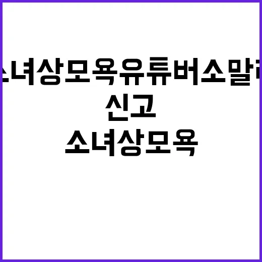 소녀상 모욕 유튜버 소말리 스토킹 신고 이유 밝혀!