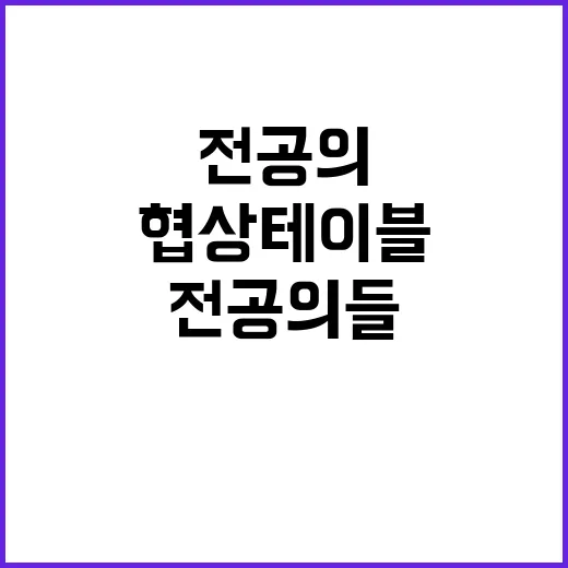 전공의들 대화 협상…