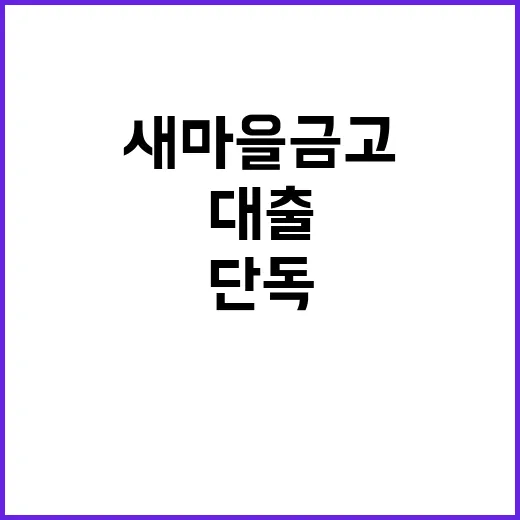 단독 새마을금고 거…