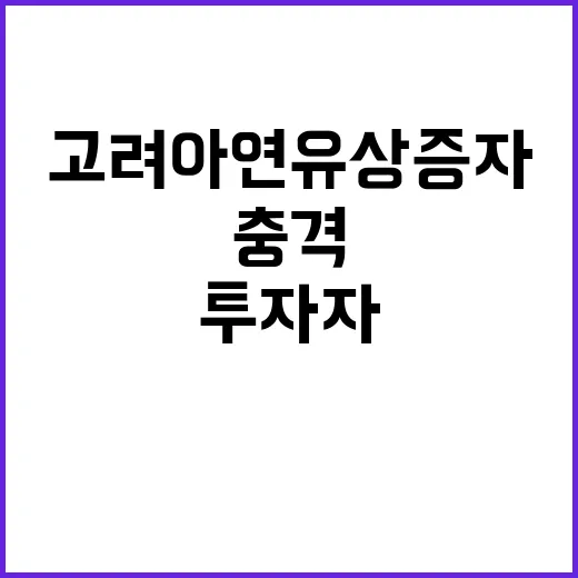 고려아연 유상증자 철회로 인한 투자자 충격!