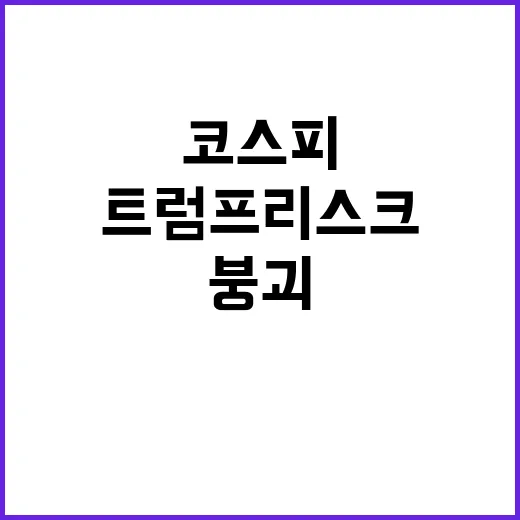 코스피 붕괴 트럼프 리스크 대응 방법은?