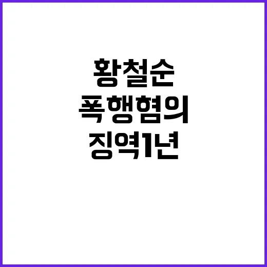 폭행 혐의 황철순 1심 징역 1년에서 9개월로!