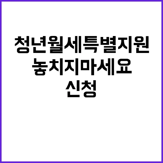 청년월세 특별지원 …