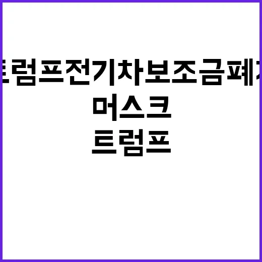 트럼프 전기차 보조…