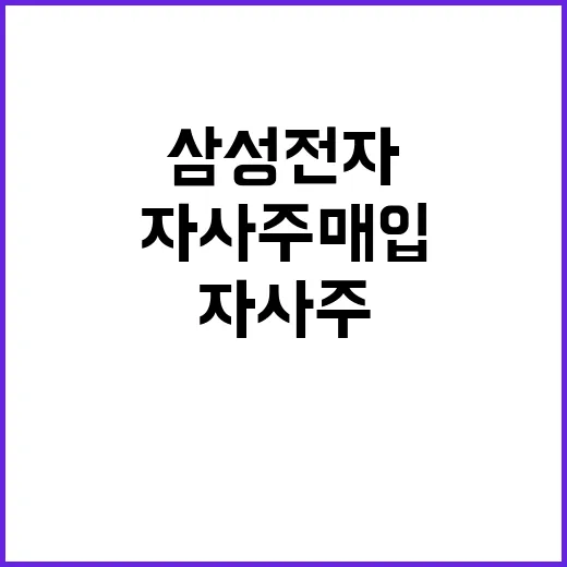 삼성전자 대규모 자사주 매입 소식에 관심 집중!