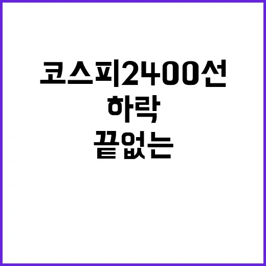 코스피 2400선 상승과 하락의 끝없는 힘겨루기!