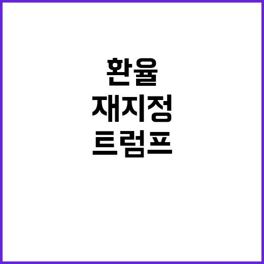 환율 재지정 트럼프…