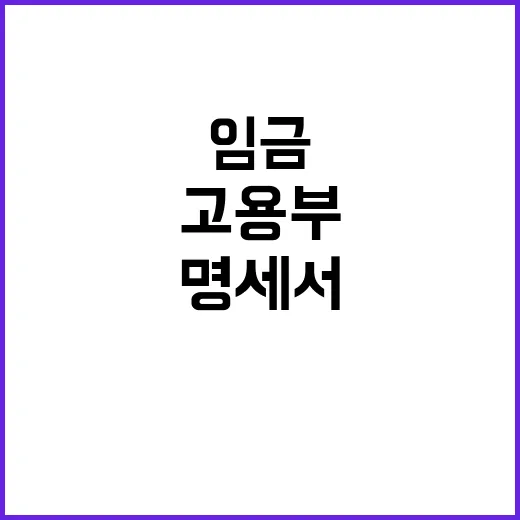 임금명세서 고용부의…