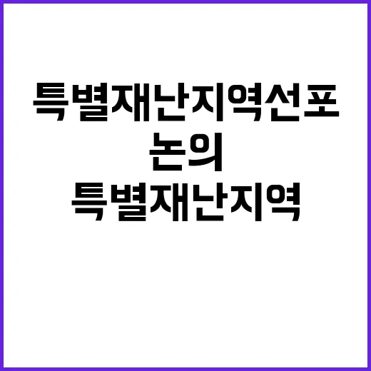 특별재난지역 선포 …