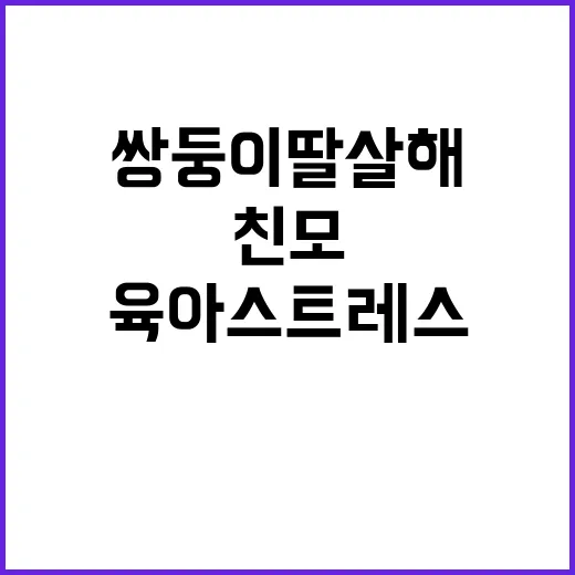 친모 쌍둥이 딸 살…