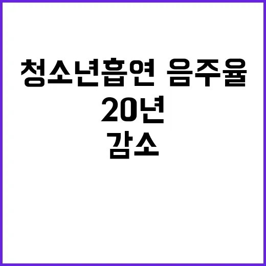 청소년 흡연·음주율 20년 만에 절반 이상 감소!