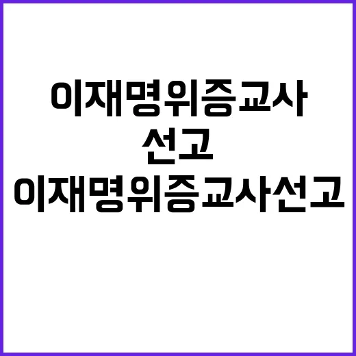 이재명 위증교사 선…