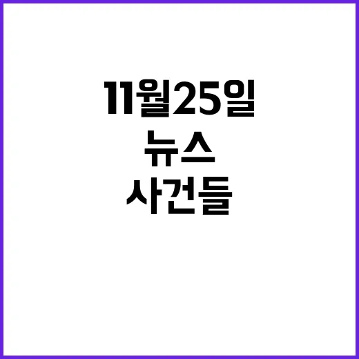 뉴스리뷰 11월 25일 가장 중요한 사건들!