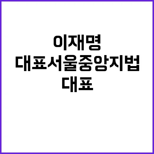 이재명 대표 서울중…