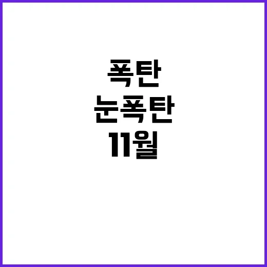 눈폭탄 11월에 닥…