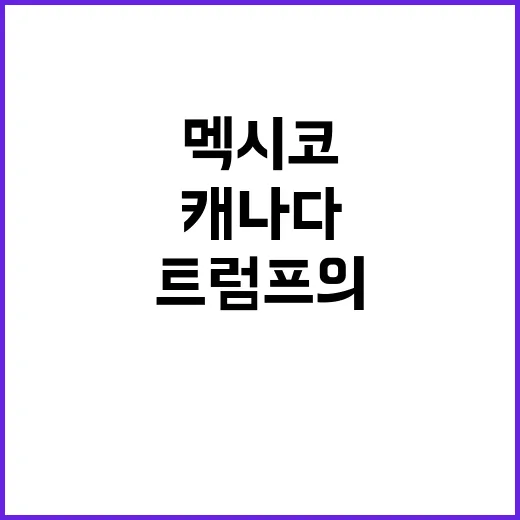 관세 트럼프의 멕시…