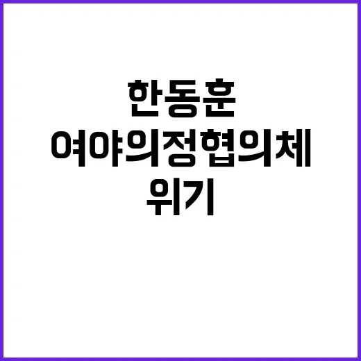 여야의정협의체 한동…