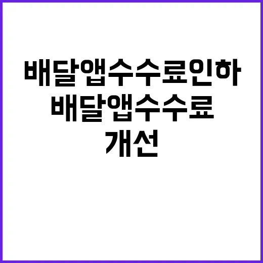 배달앱 수수료 인하…