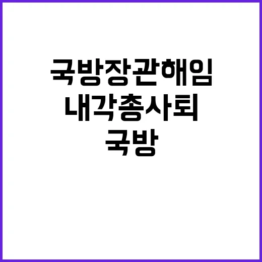 국방장관 해임 내각…