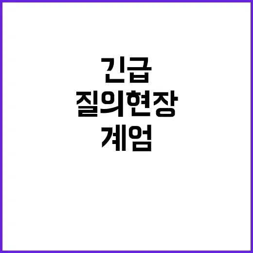 계엄 체포 지시 국회 정보위 긴급 질의 현장!