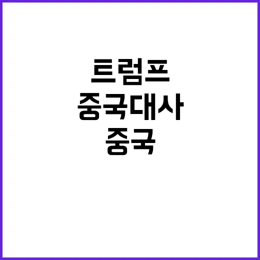 트럼프 중국대사로 …