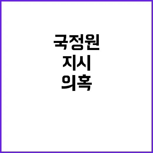 국정원 지시 의혹 …