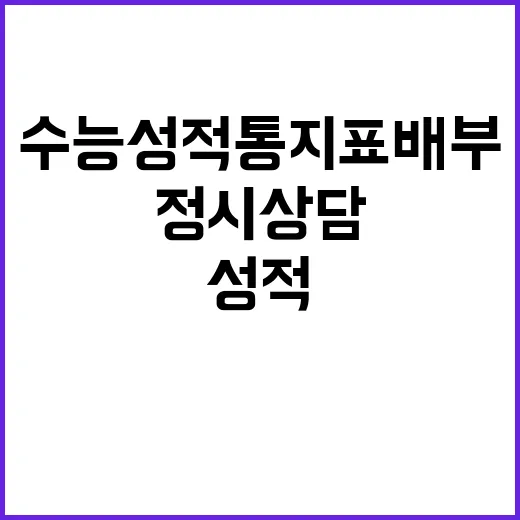 수능 성적 통지표 …