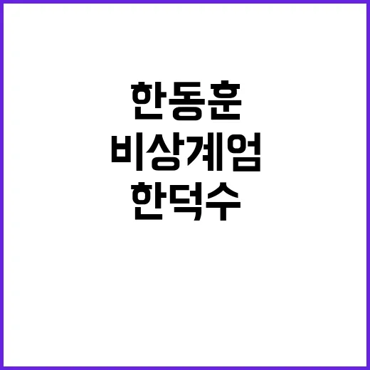 비상계엄 한덕수와 한동훈의 정치적 미래는?