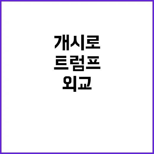 트럼프 정상 외교 개시로 영향력 과시!