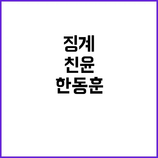 징계요청 한동훈 친윤 지도부 반응은?