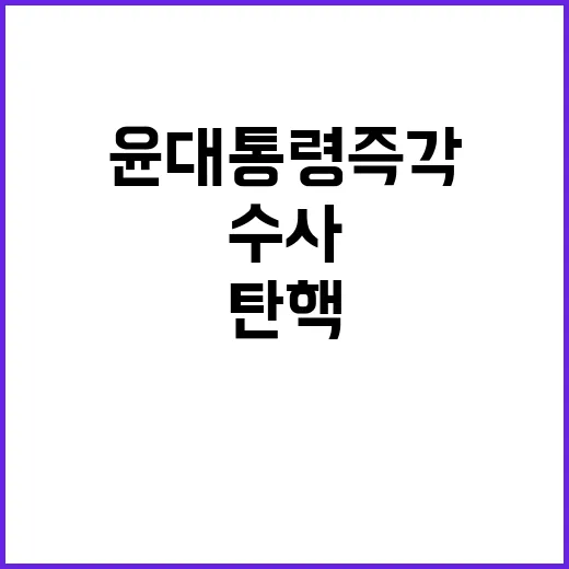 수사 윤 대통령 즉각 탄핵과 구속 필요성!